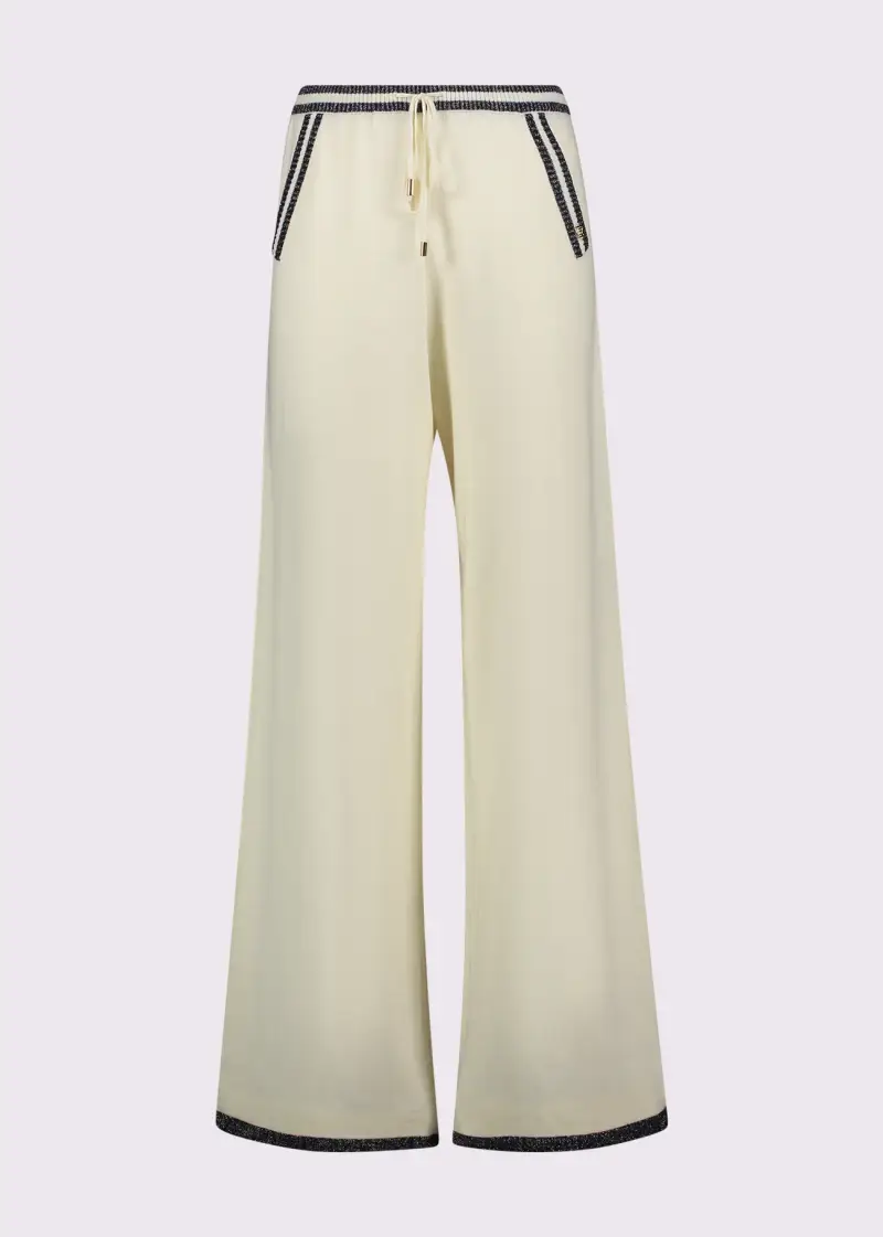 Jeans Pantaloni da donna in filato con coulisse Bianco