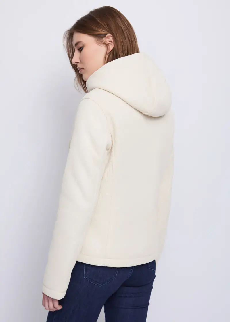 Jeans Piumino da donna con cappuccio Bianco miniatura 2
