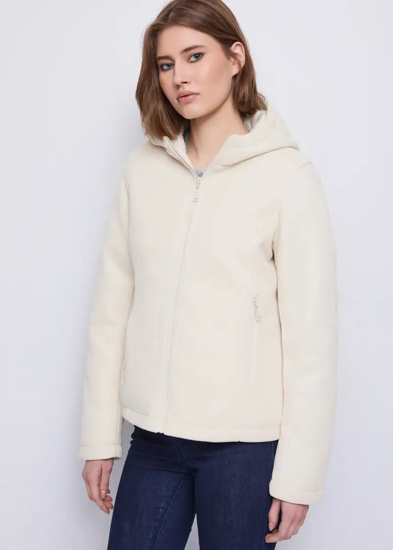Jeans Piumino da donna con cappuccio Bianco