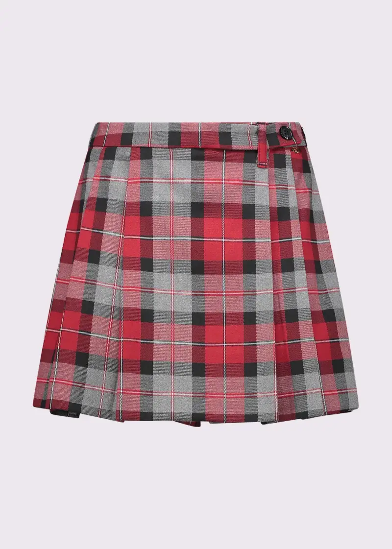 Jeans Shorts da donna con motivo check e pieghe Multicolore