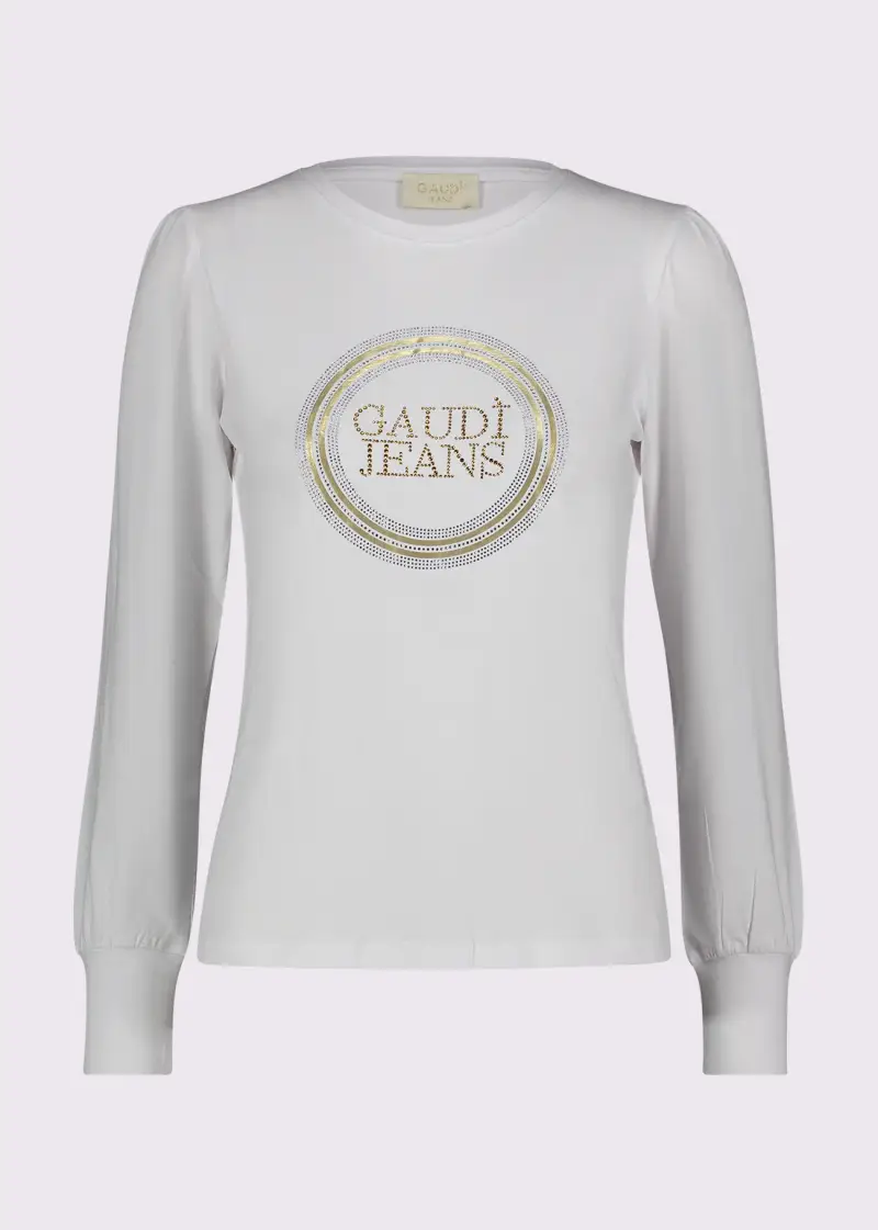 Jeans T-shirt bianca da donna con stampa e logo Bianco