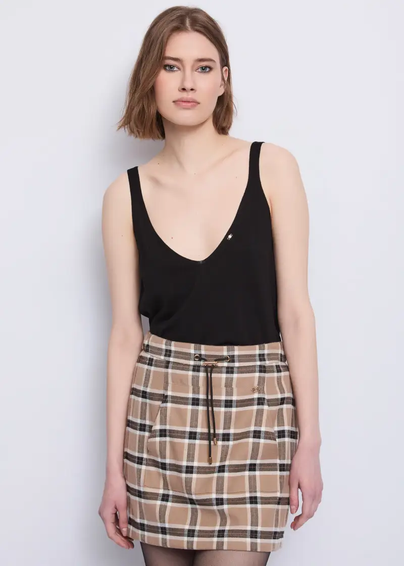 Jeans Top da donna con spalline Nero