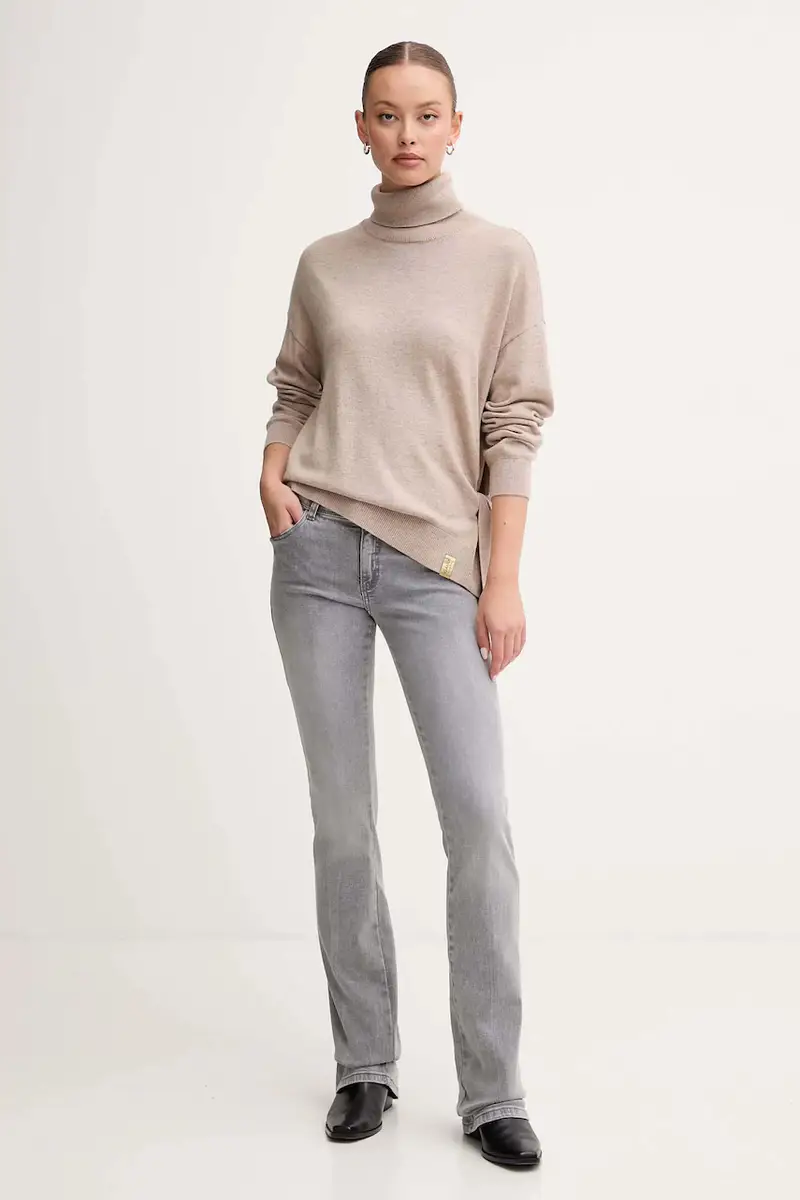 maglione con lana colore beige 521FD53002 miniatura 2