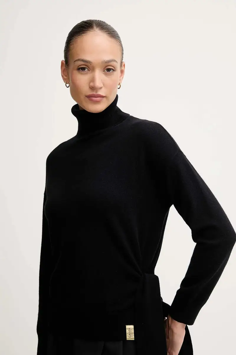 maglione con lana colore nero 521FD53002 miniatura 4