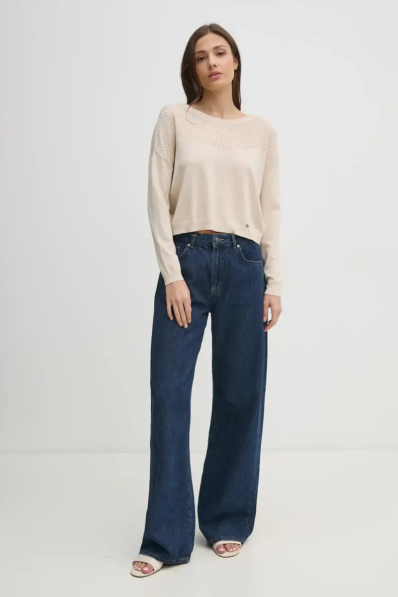 maglione donna colore beige 511BD53021 miniatura 2