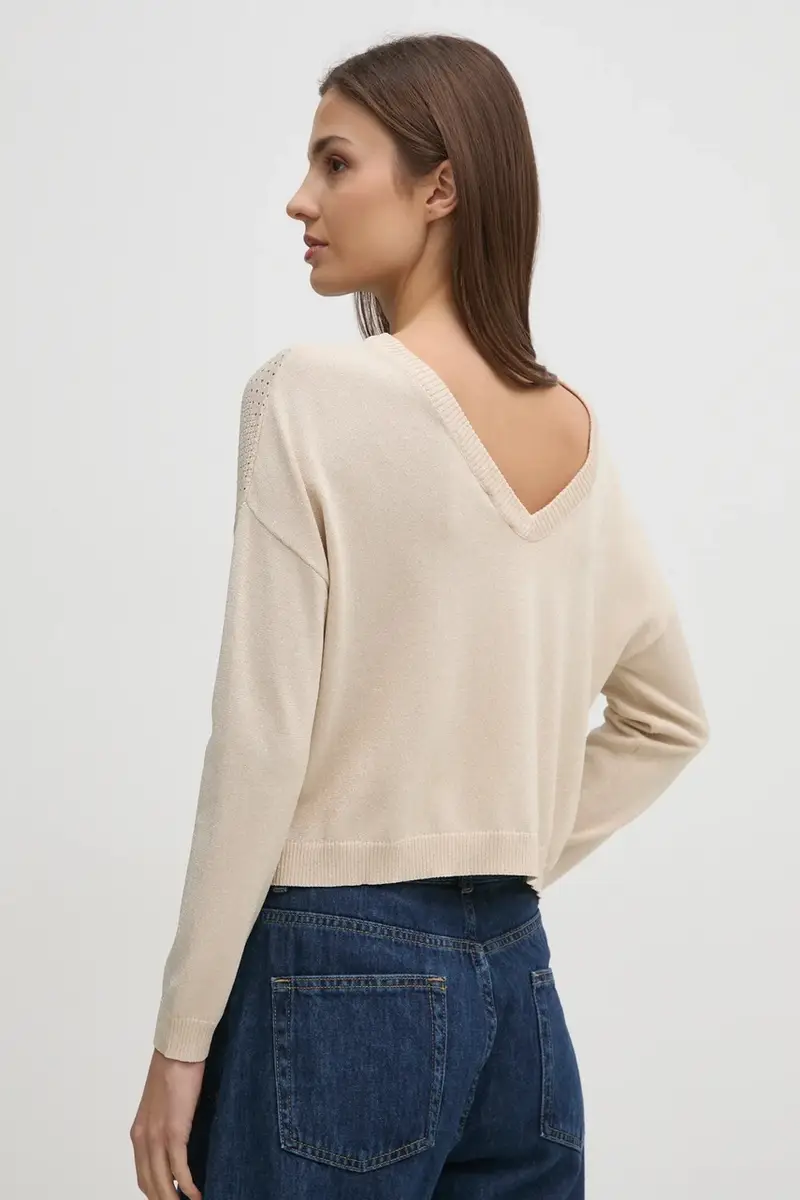 maglione donna colore beige 511BD53021 miniatura 3