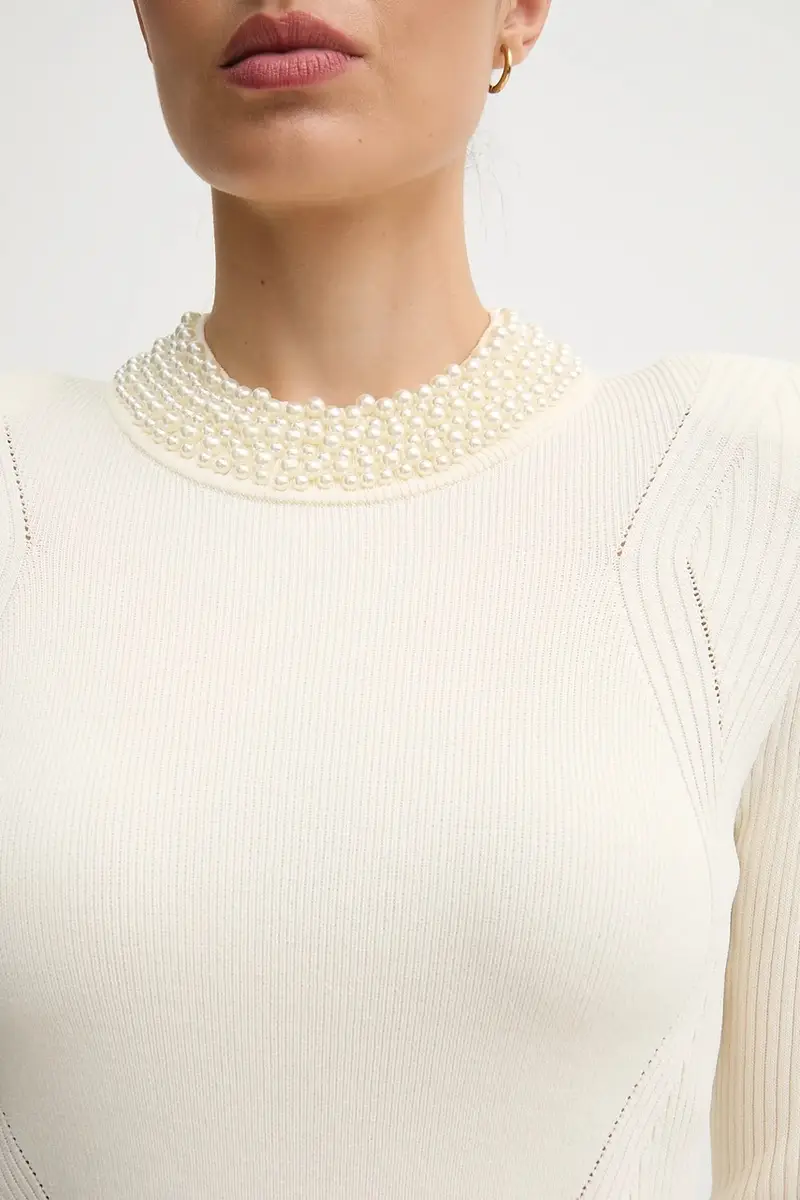 maglione donna colore beige 521FD53036 miniatura 5