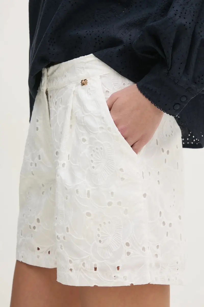 pantaloncini in cotone donna colore bianco 511BD25024 miniatura 4