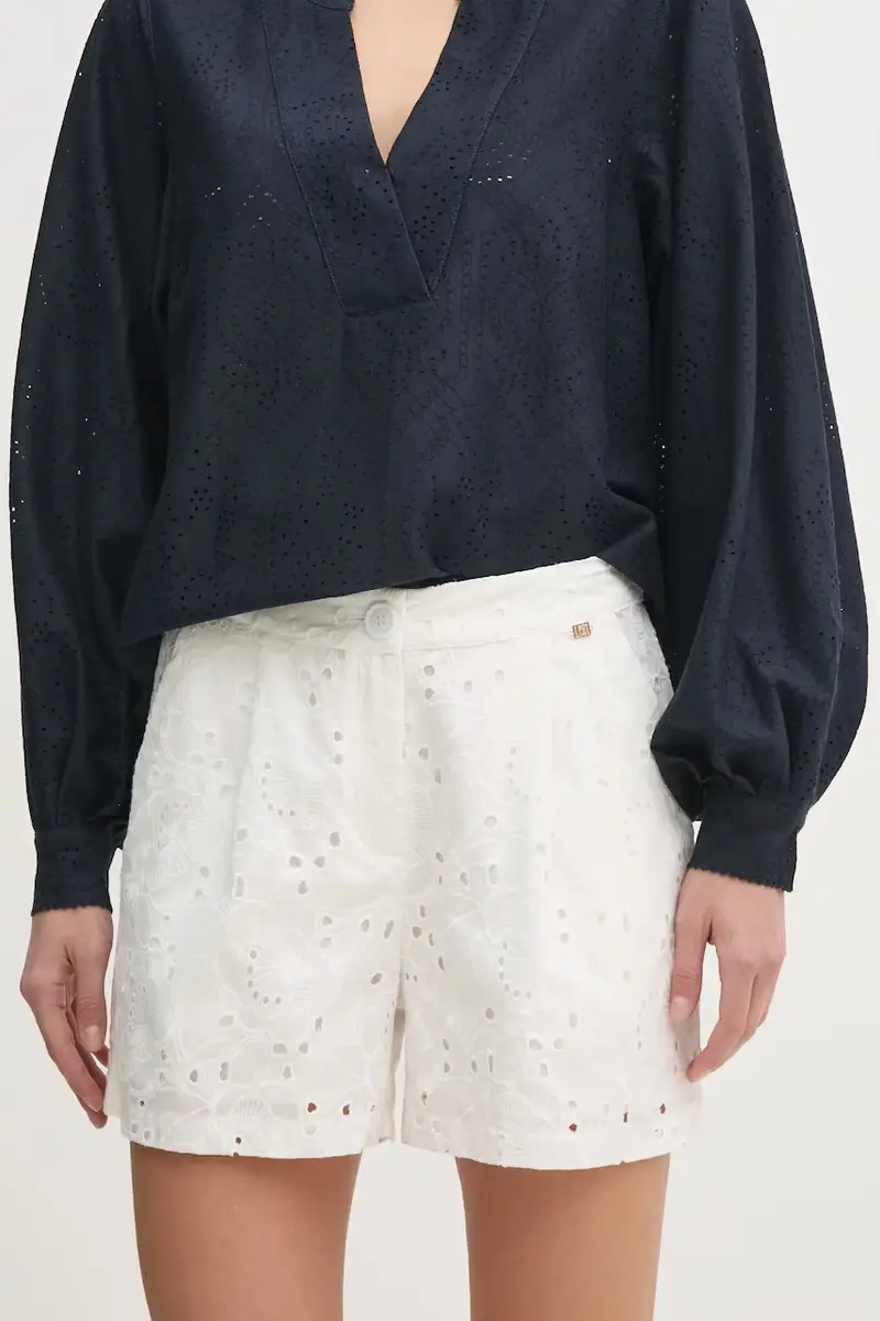 pantaloncini in cotone donna colore bianco 511BD25024