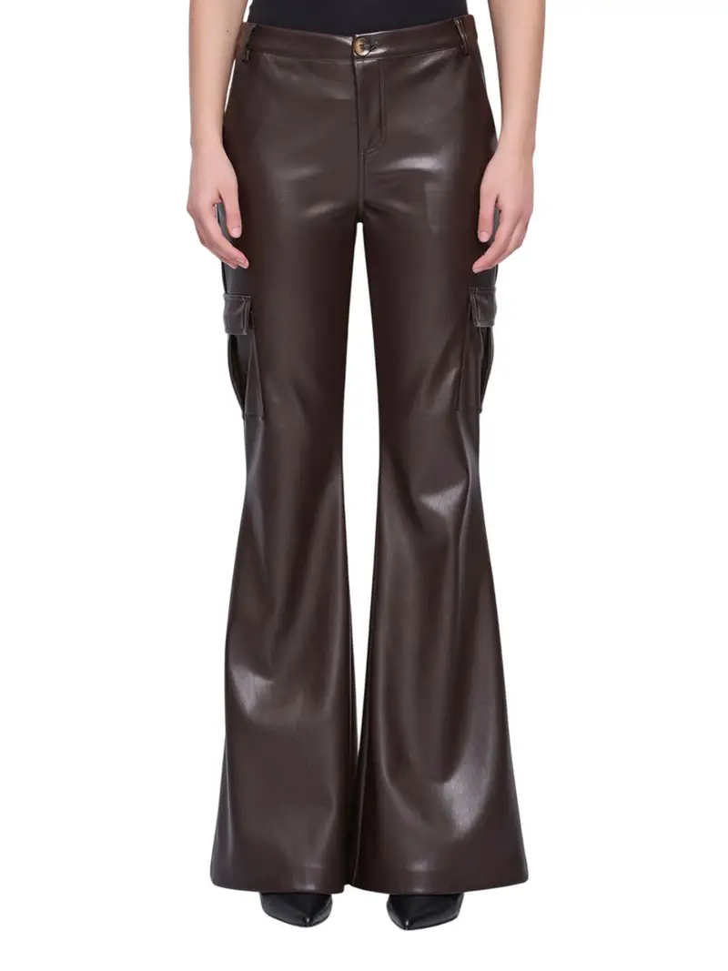 pantalone zampa gaudi da donna - marrone