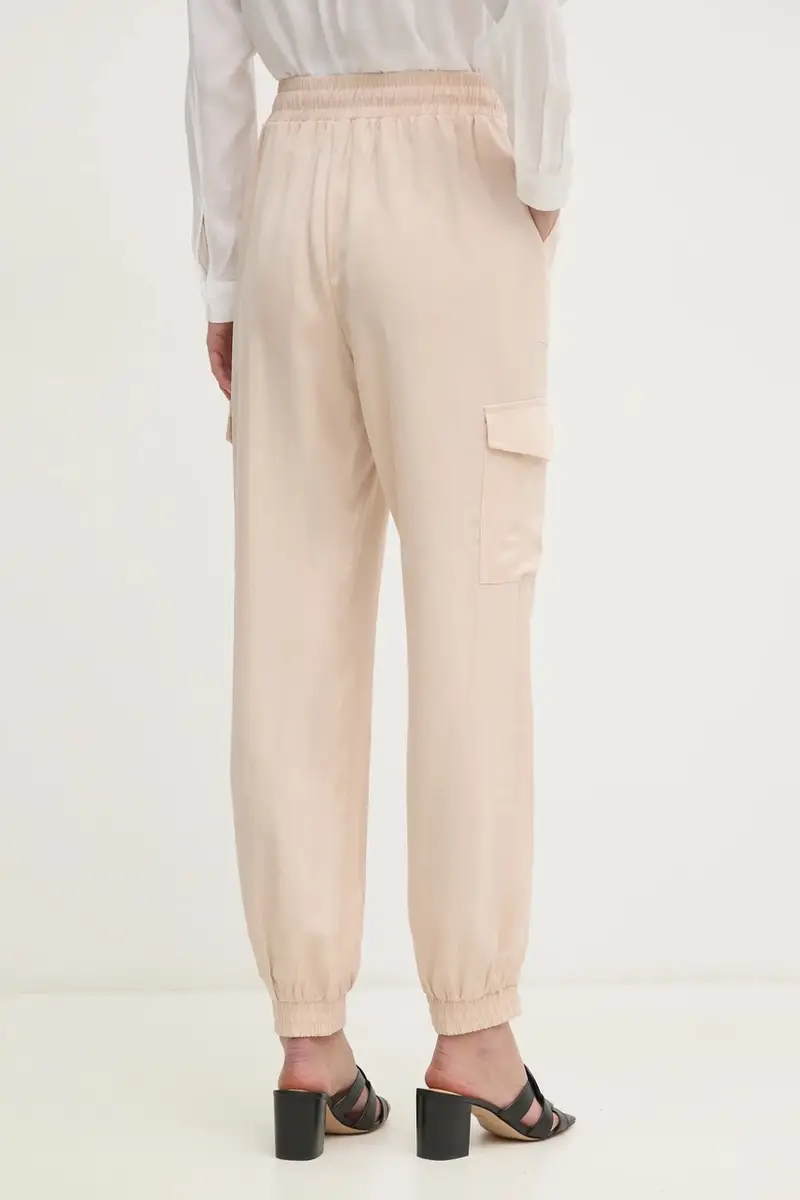 pantaloni donna colore beige 511BD25010 miniatura 3