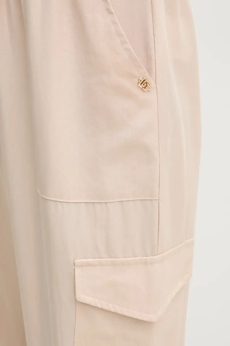 pantaloni donna colore beige 511BD25010 miniatura 4