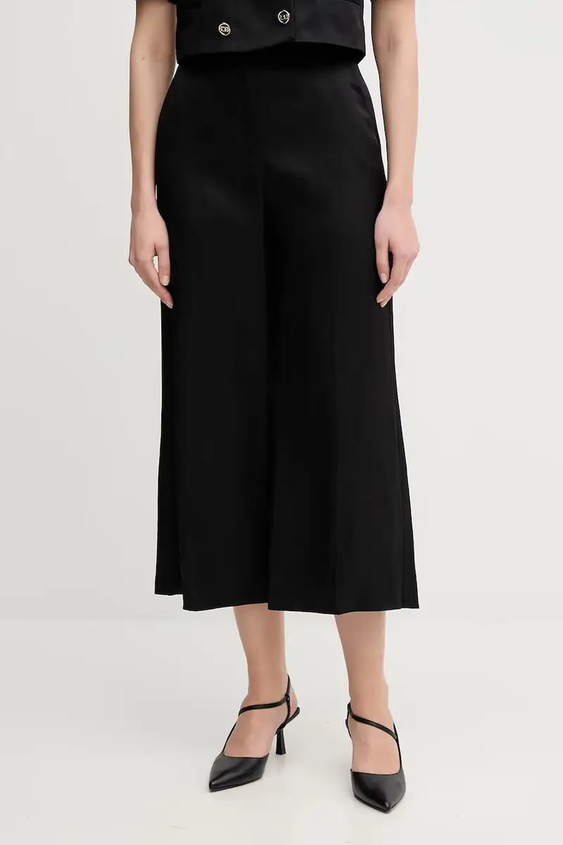 pantaloni in lino misto donna colore nero 511FD25009