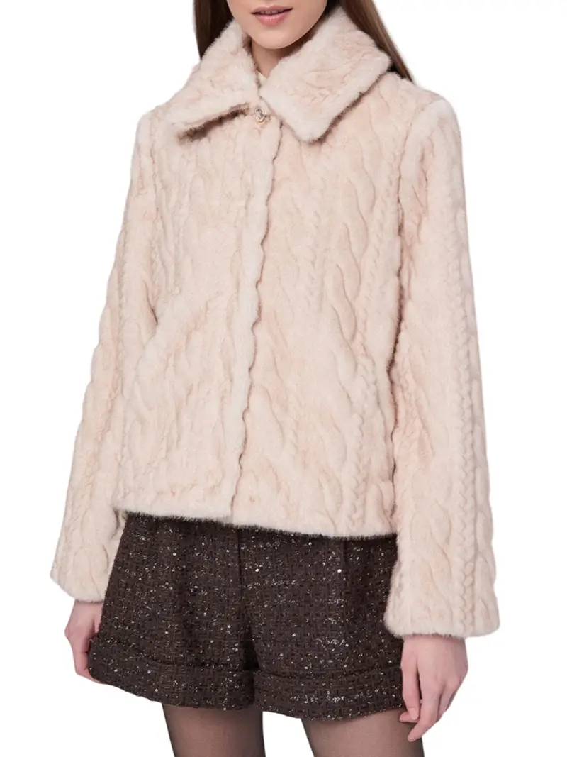 pelliccia gaudi ecologica da donna - beige