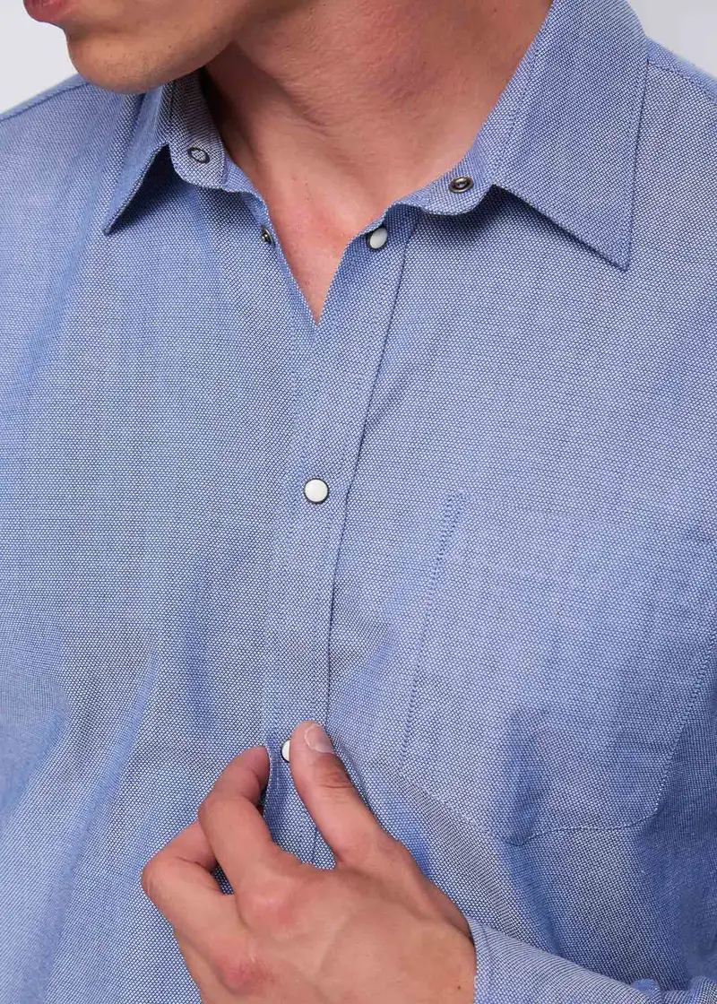 Uomo Camicia in cotone con taschino Multicolore