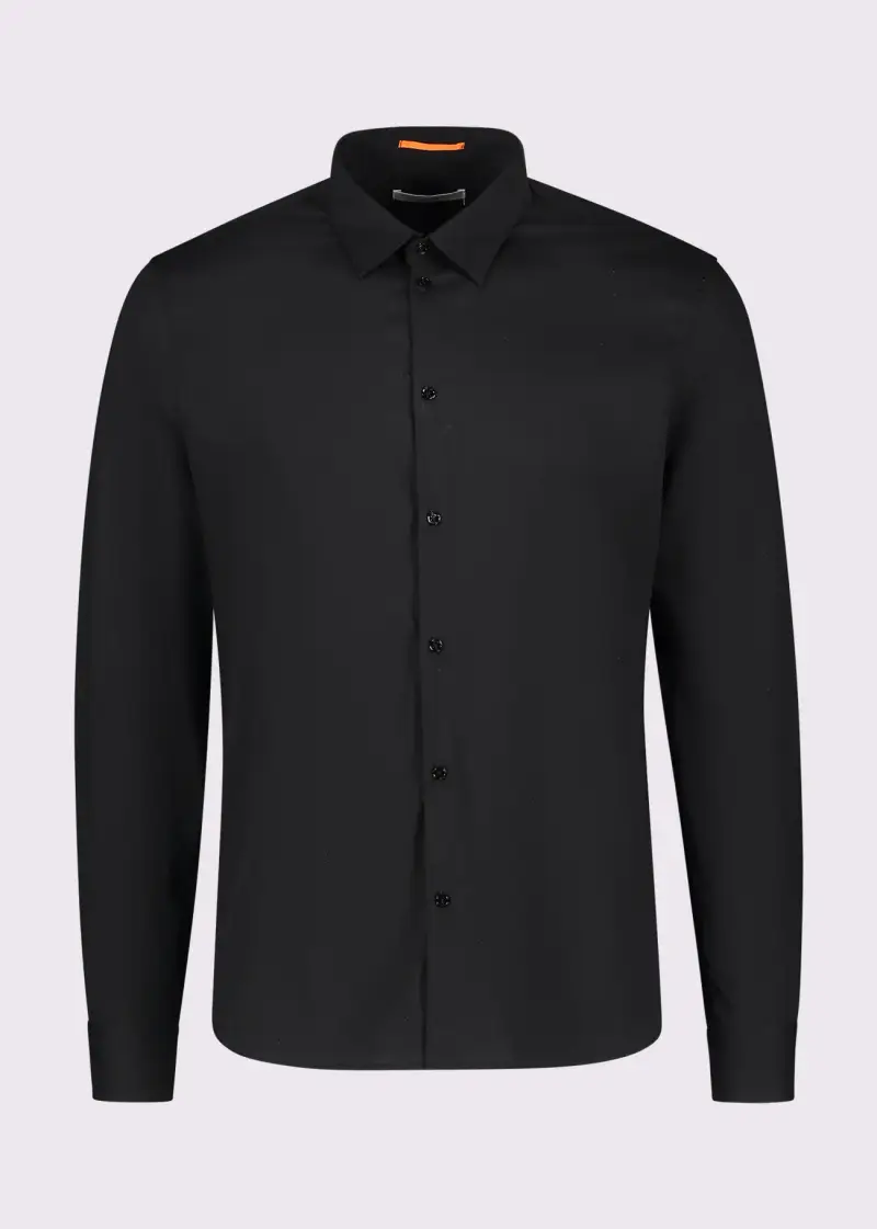 Uomo Camicia slim in cotone nero