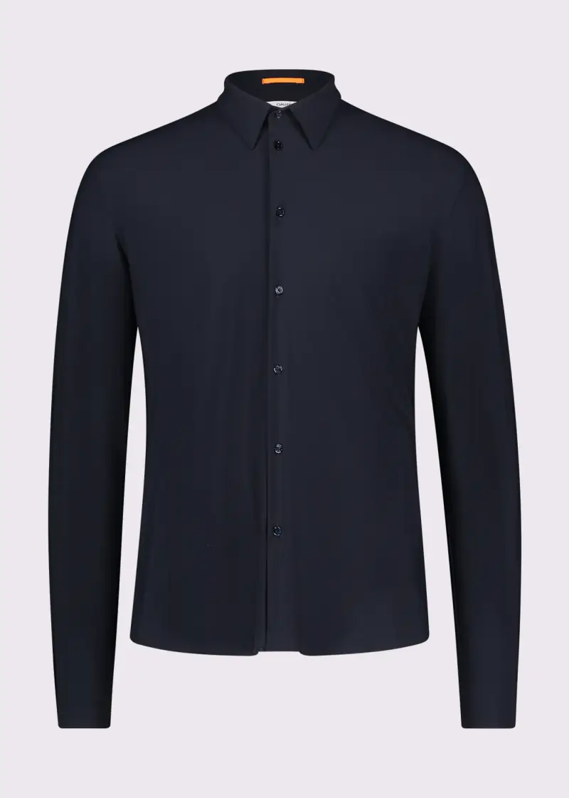 Uomo Camicia slim in nylon blu