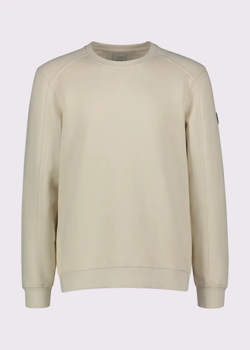 Uomo Felpa beige in cotone Bianco