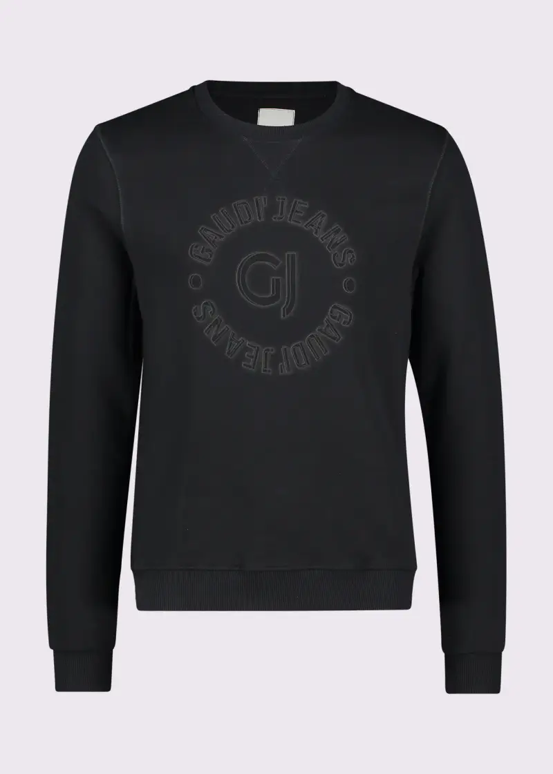 Uomo Felpa blu in cotone con logo