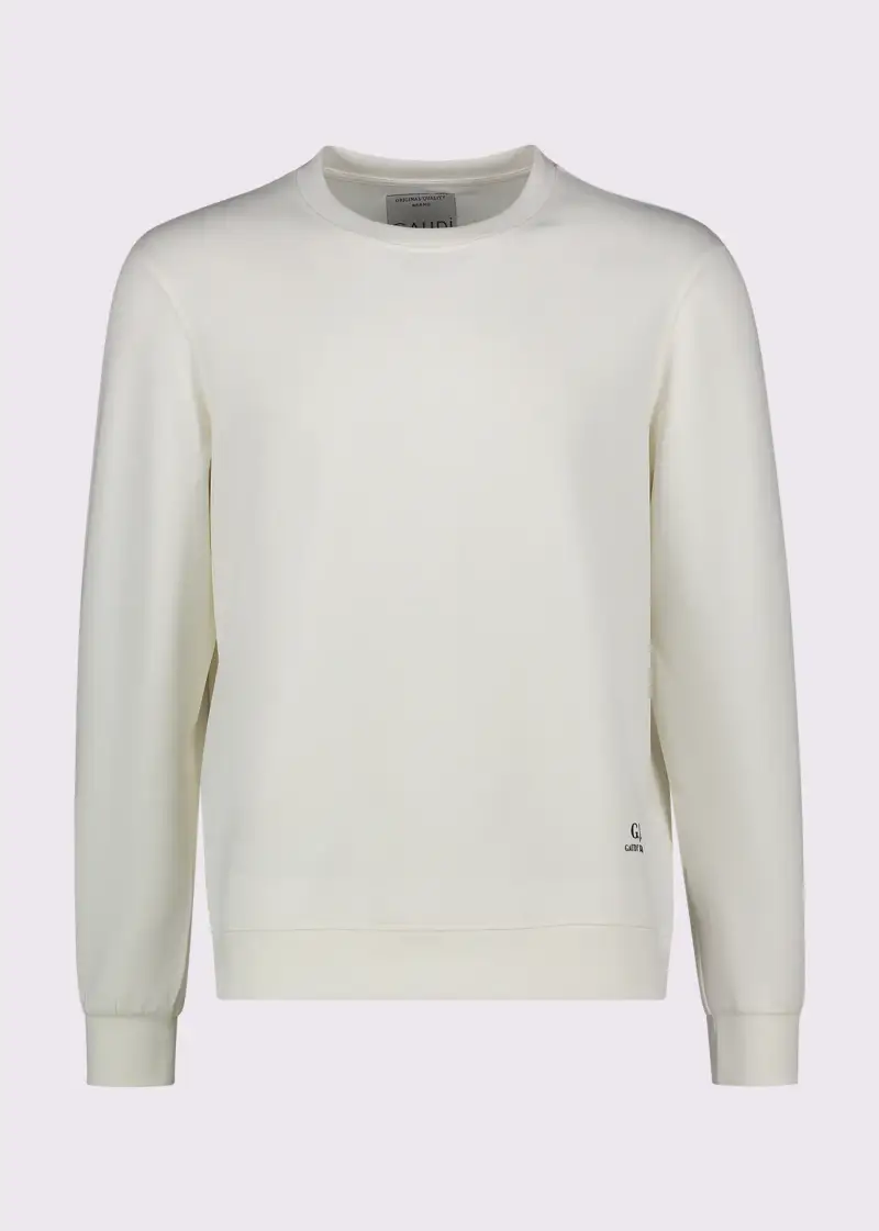 Uomo Felpa girocollo beige Bianco