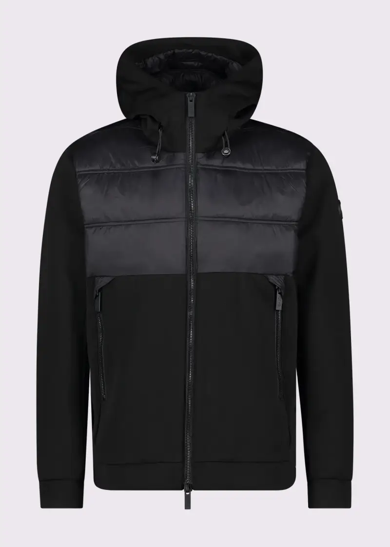 Uomo Giubbotto nero in nylon e scuba