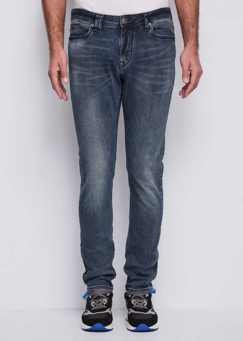 Uomo Jeans slim in cotone used Multicolore