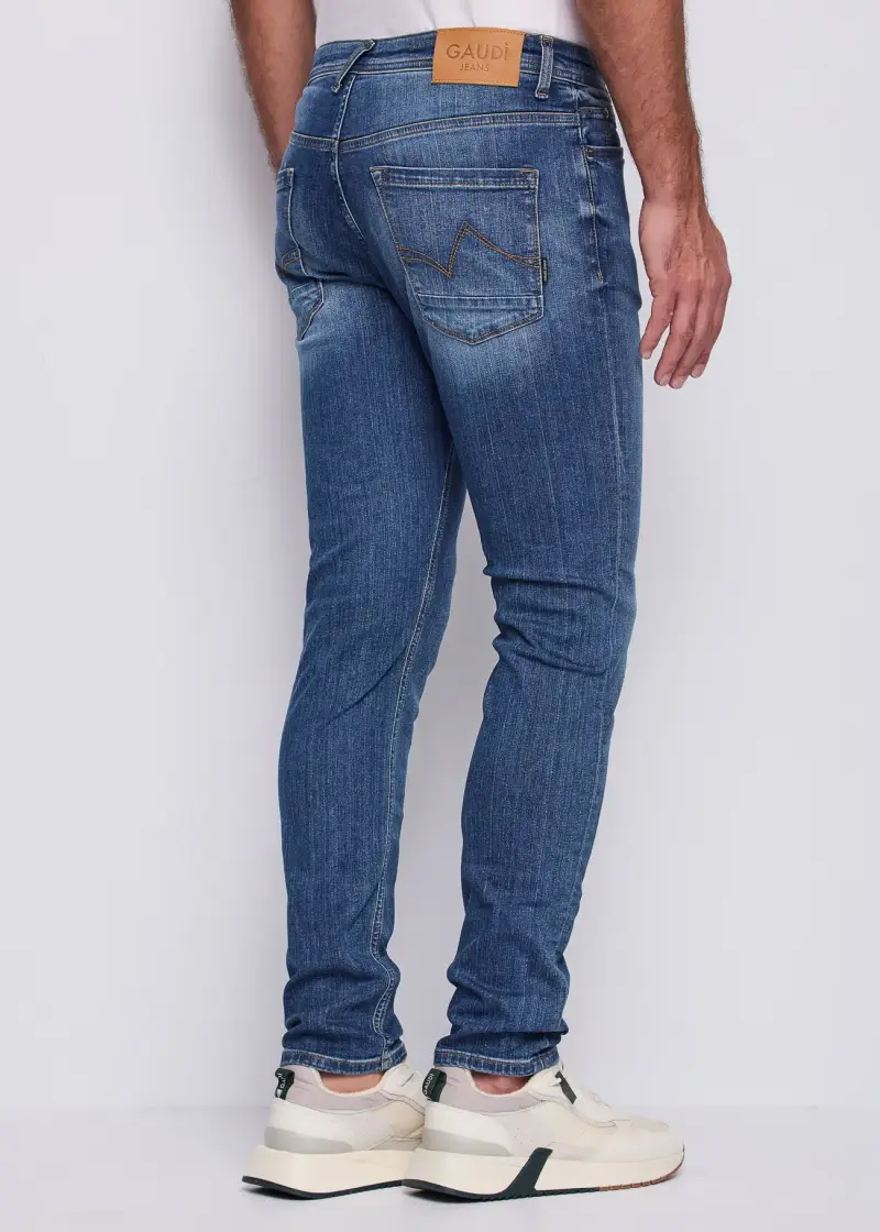 Uomo Jeans slim in cotone used Multicolore miniatura 2