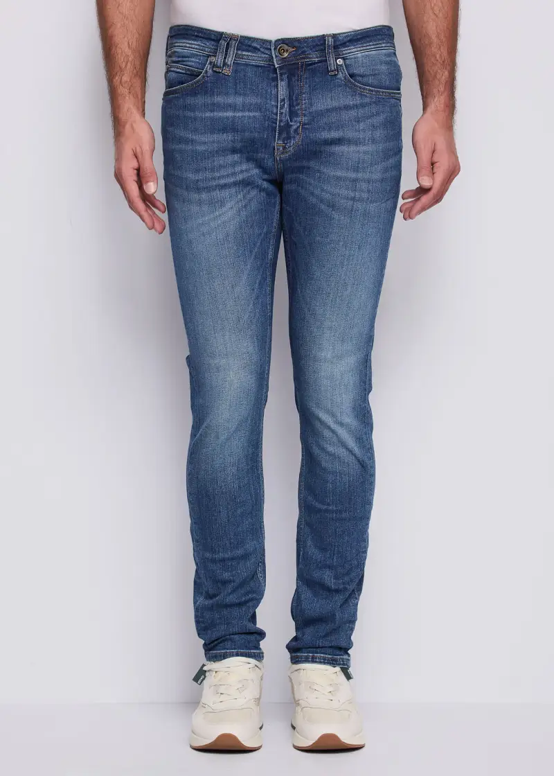 Uomo Jeans slim in cotone used Multicolore