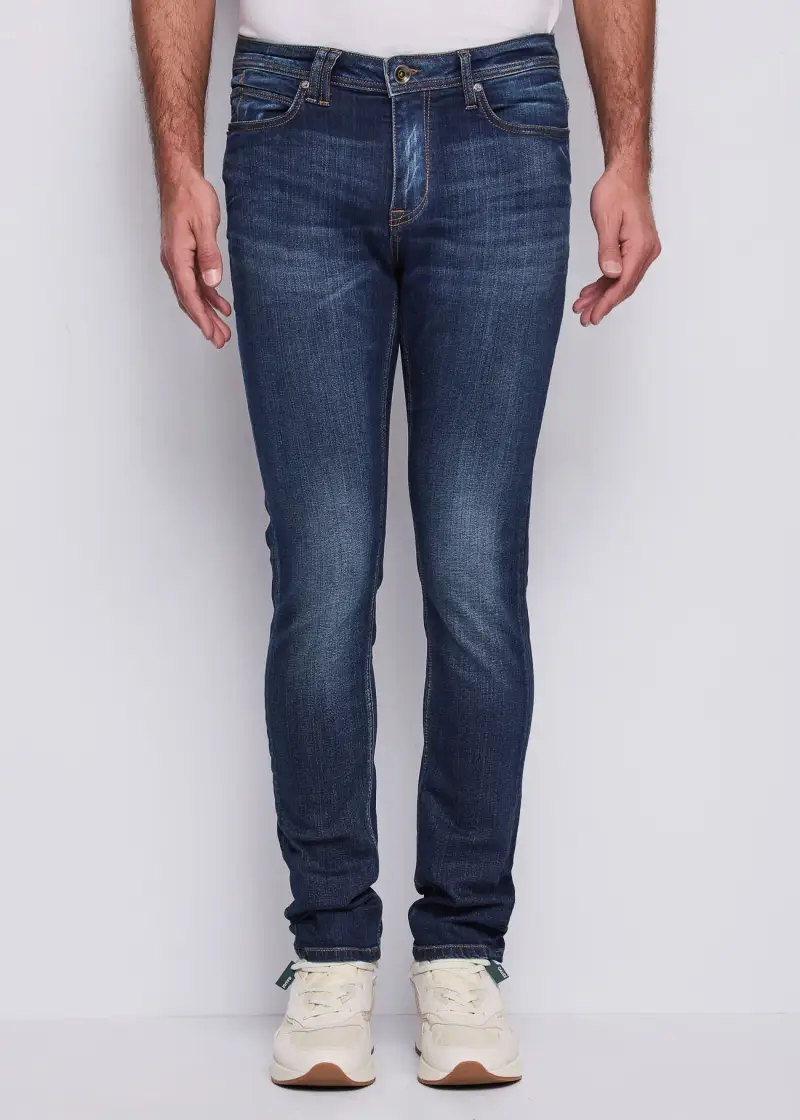 Uomo Jeans slim in cotone used Multicolore