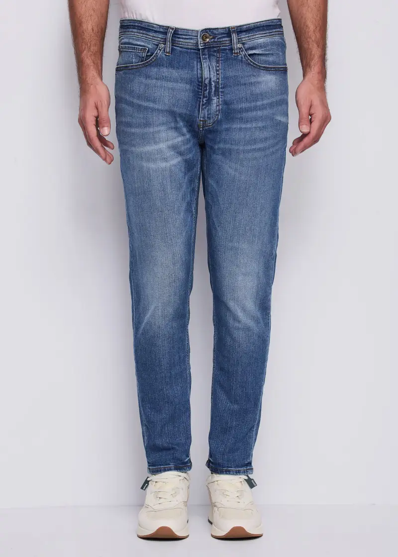 Uomo Jeans tapered in cotone used Multicolore