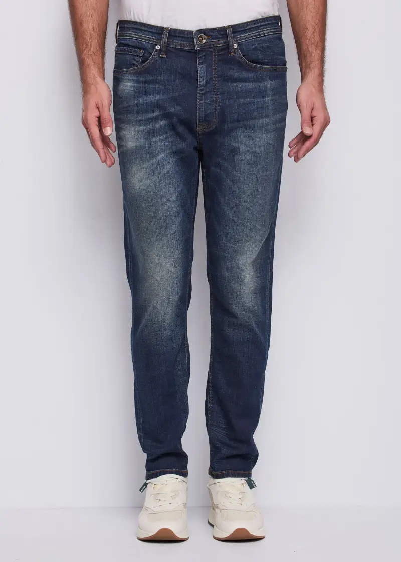 Uomo Jeans tapered in cotone used Multicolore