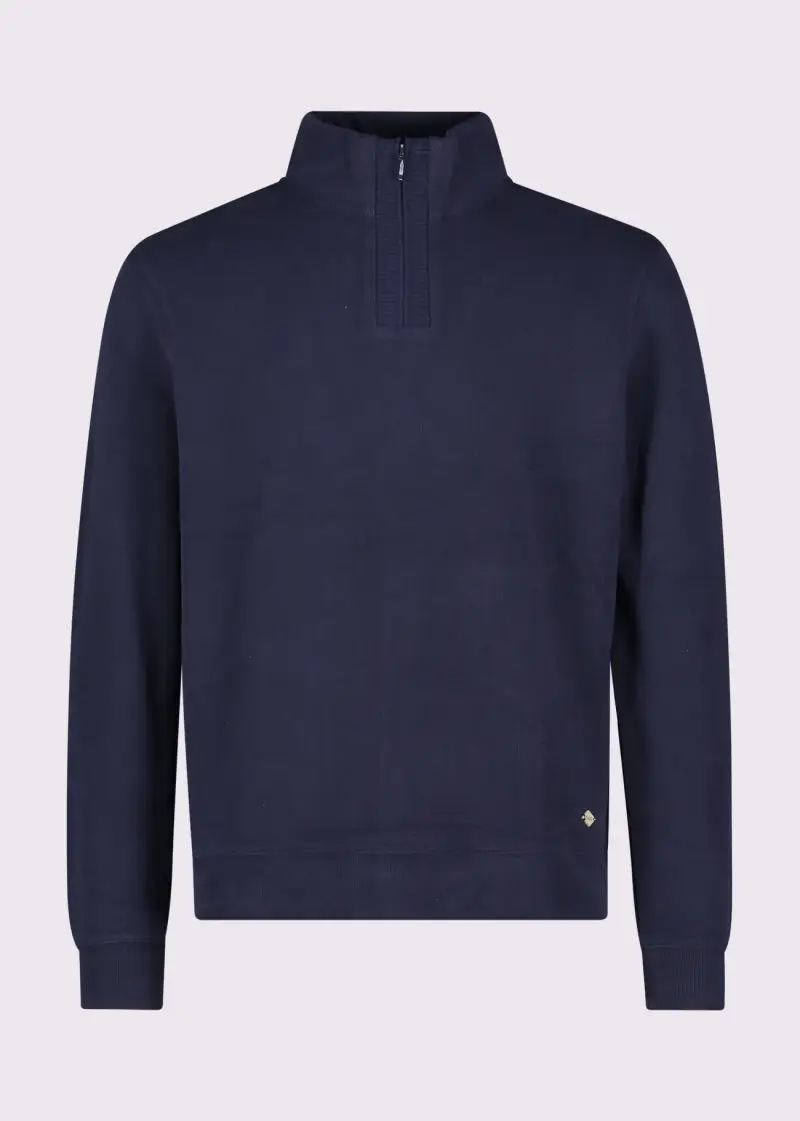 Uomo Maglia blu in cotone con zip