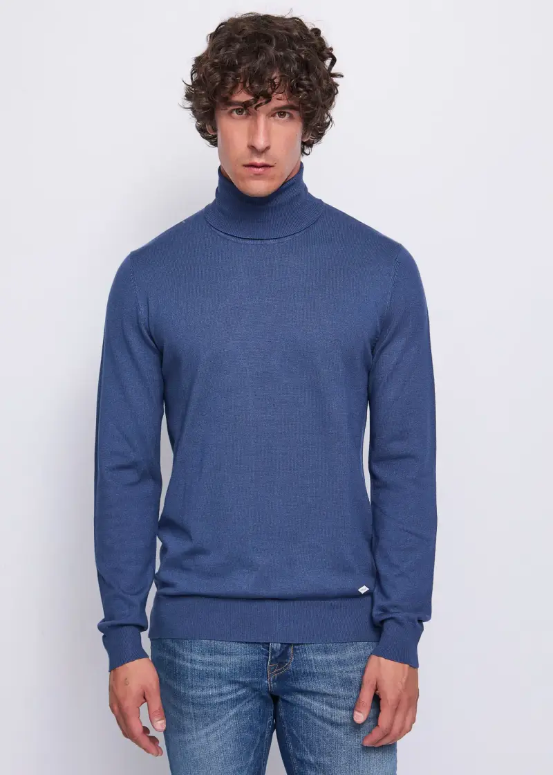 Uomo Maglia dolcevita blu