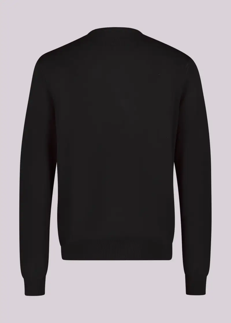 Uomo Maglia girocollo nera Nero miniatura 2