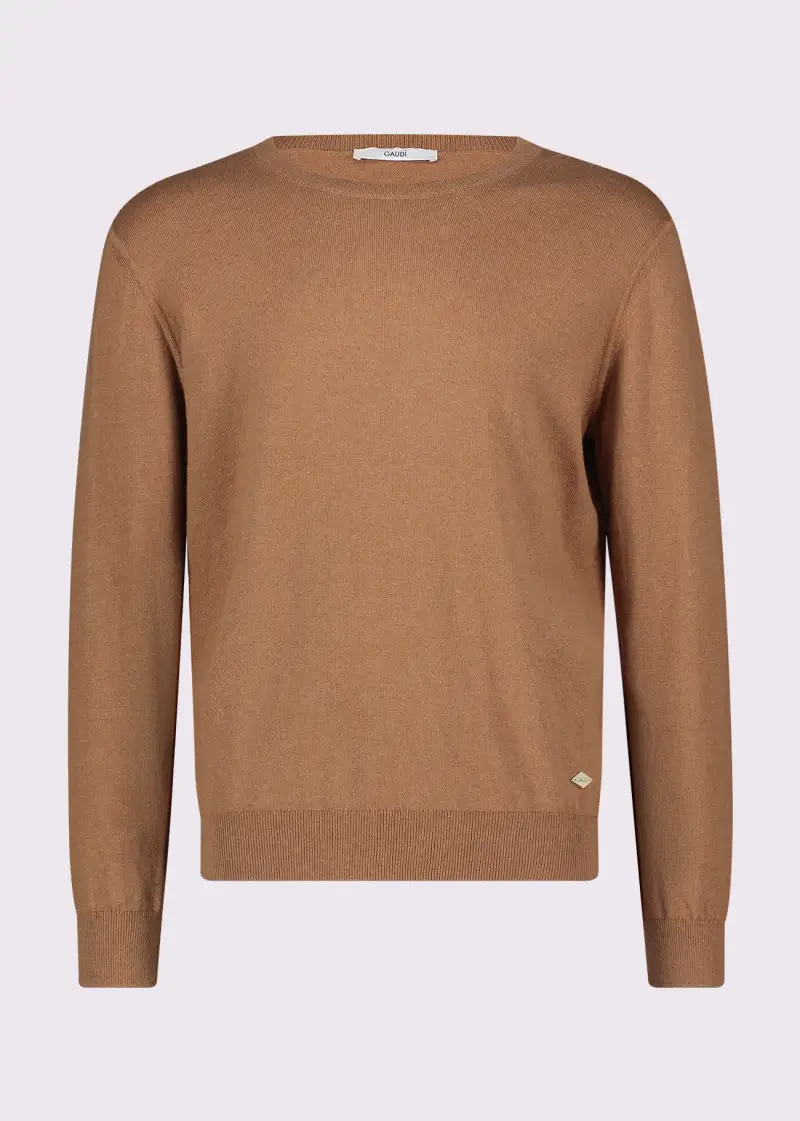 Uomo Maglia in cotone e cashmere Marrone