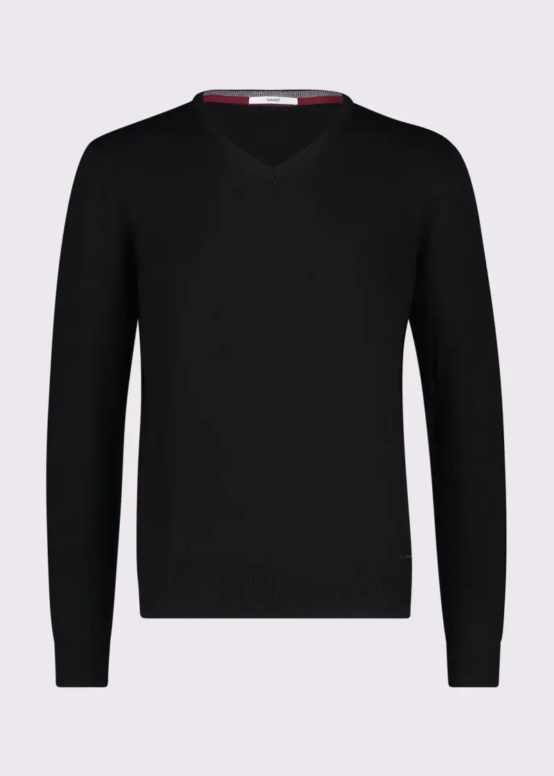 Uomo Maglia nera con scollo a V Nero