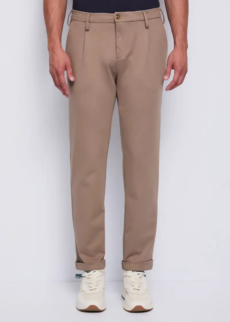 Uomo Pantaloni beige in jersey Naturale
