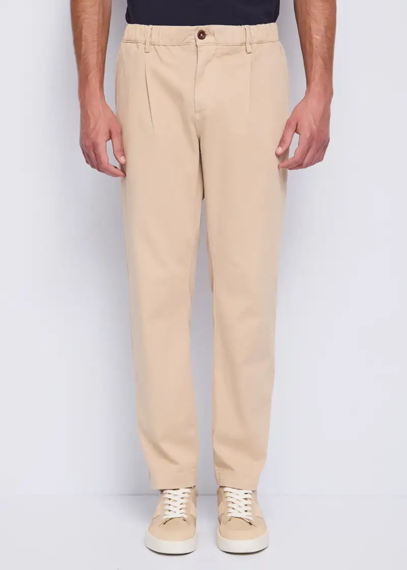 Uomo Pantaloni beige in twill di cotone Naturale