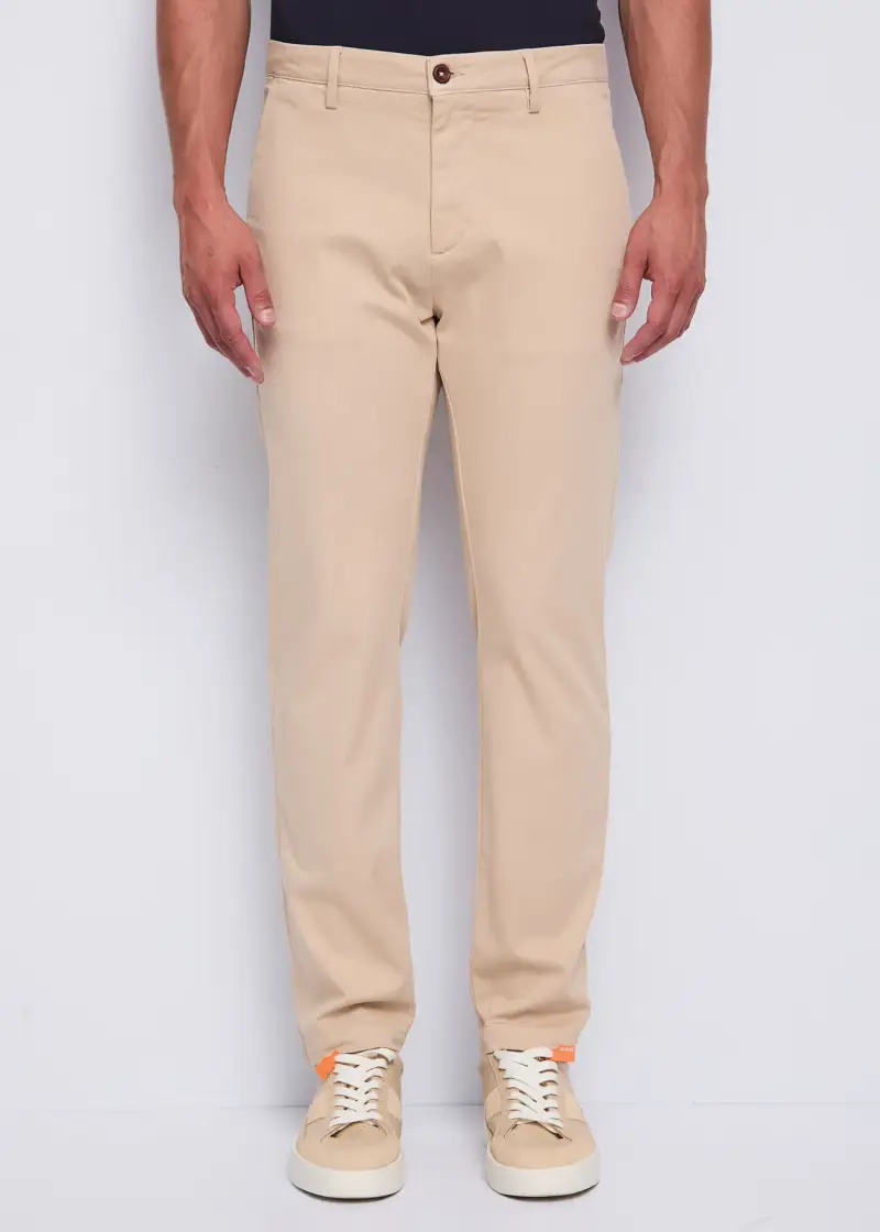 Uomo Pantaloni beige in twill di cotone Naturale