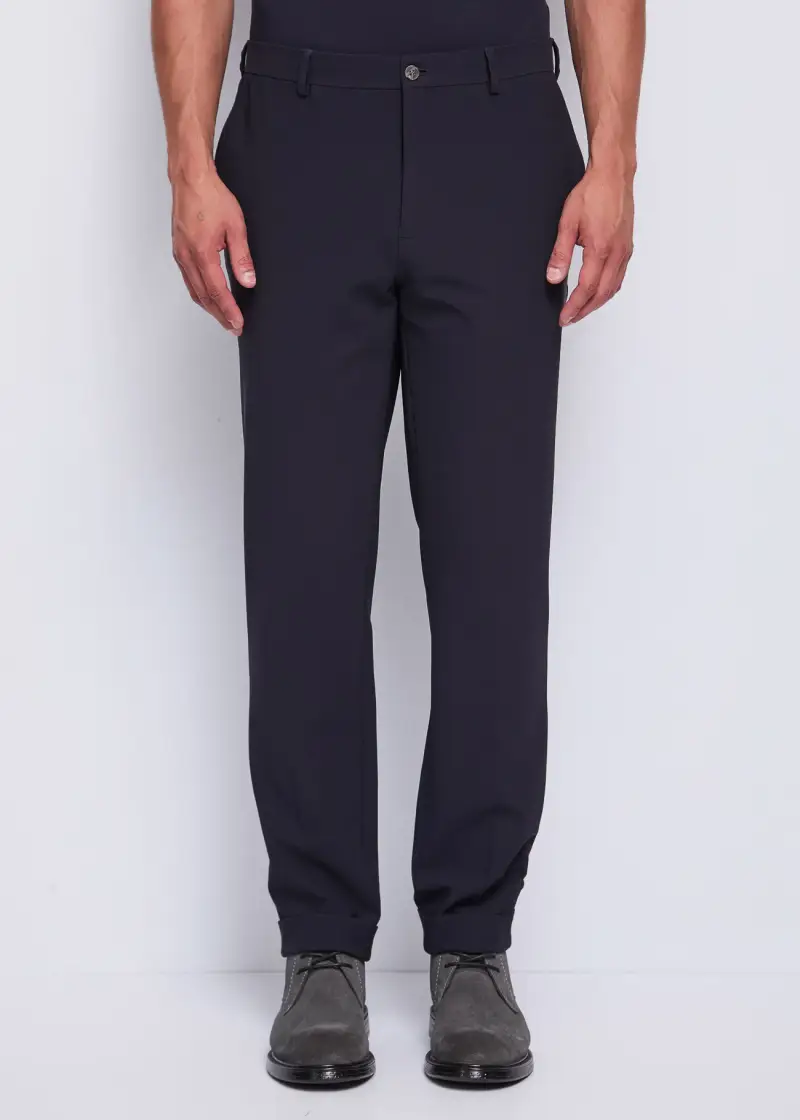 Uomo Pantaloni blu con risvolto