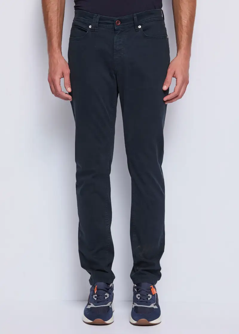 Uomo Pantaloni blu in cotone