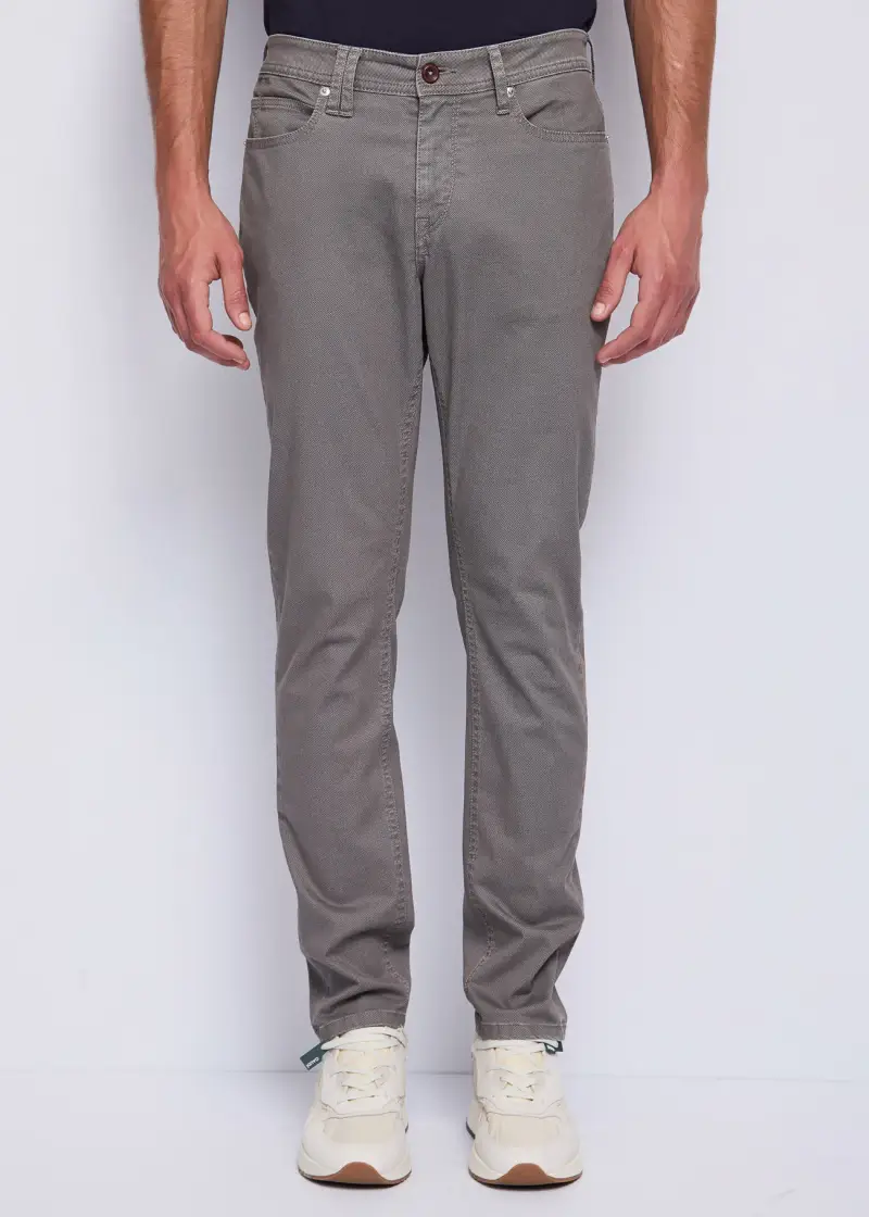 Uomo Pantaloni grigi in cotone stampato Nero