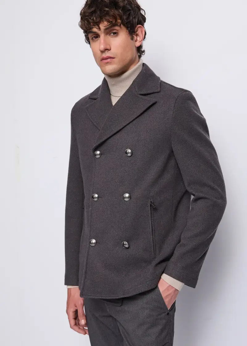 Uomo Peacoat grigio imbottito Nero