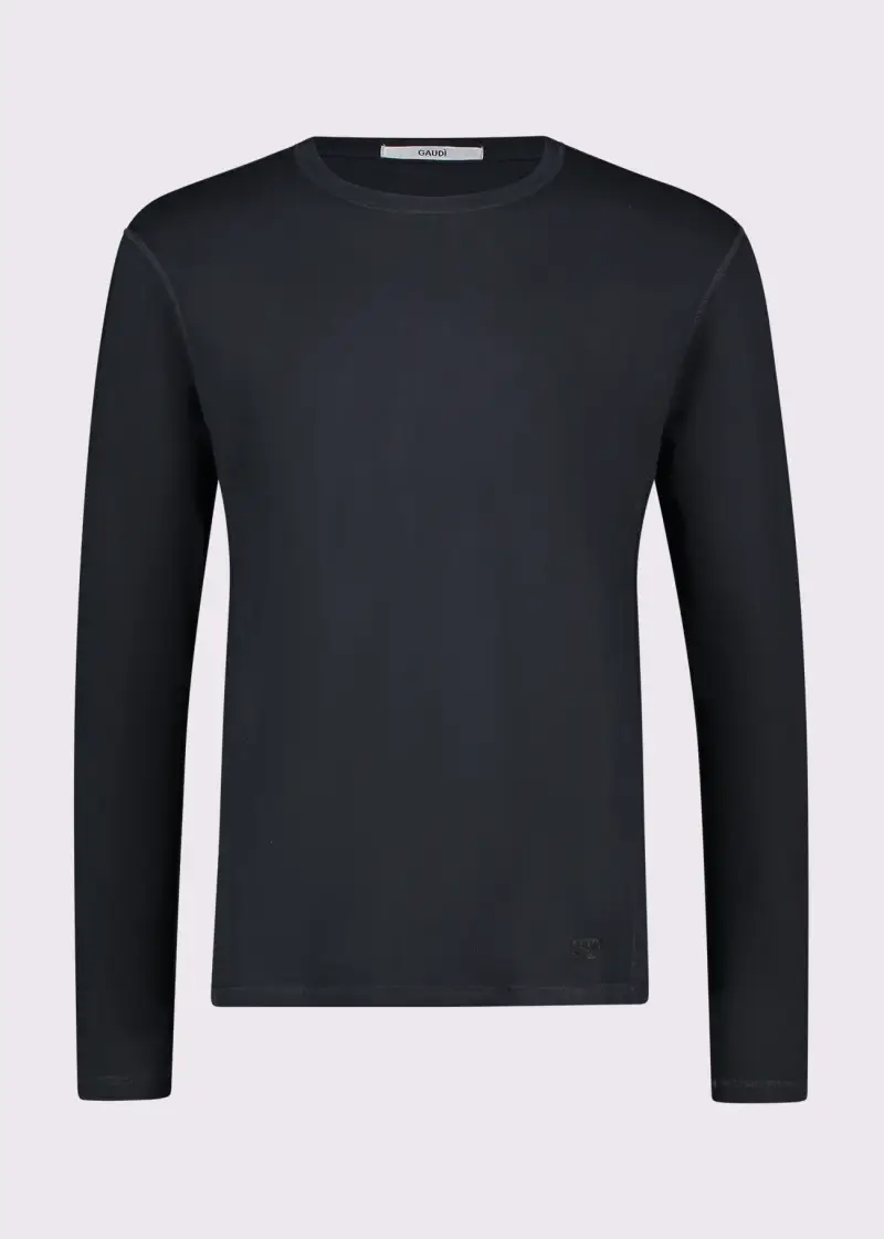 Uomo T-shirt blu in cotone