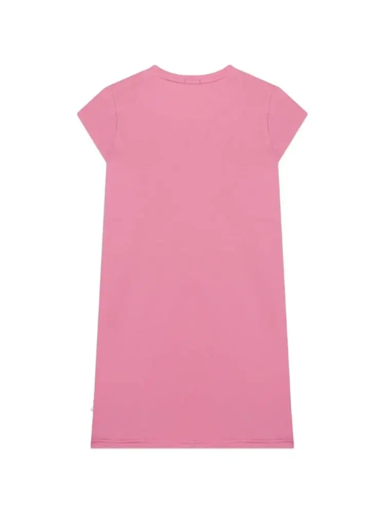 abito rosa bambina mini logo miniatura 2