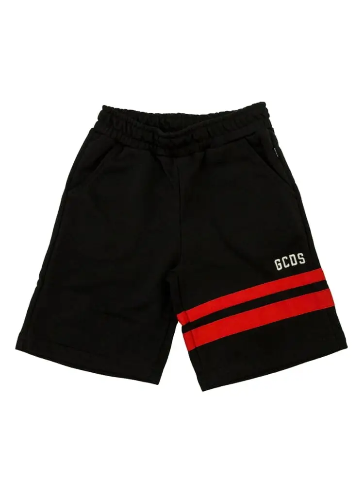 bermuda nero con mini logo lettering