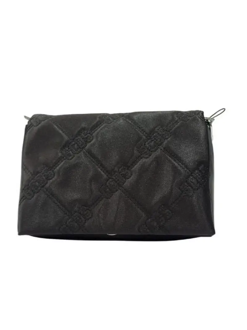 Gcds borsa nera donna a mano in tessuto logo all over