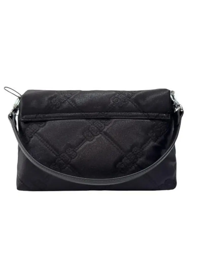 Gcds borsa nera donna a mano in tessuto logo all over miniatura 2