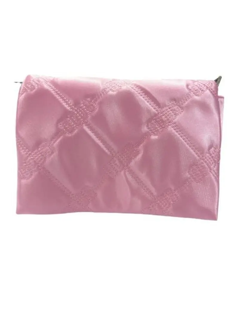 Gcds borsa rosa donna a mano in tessuto logo all over