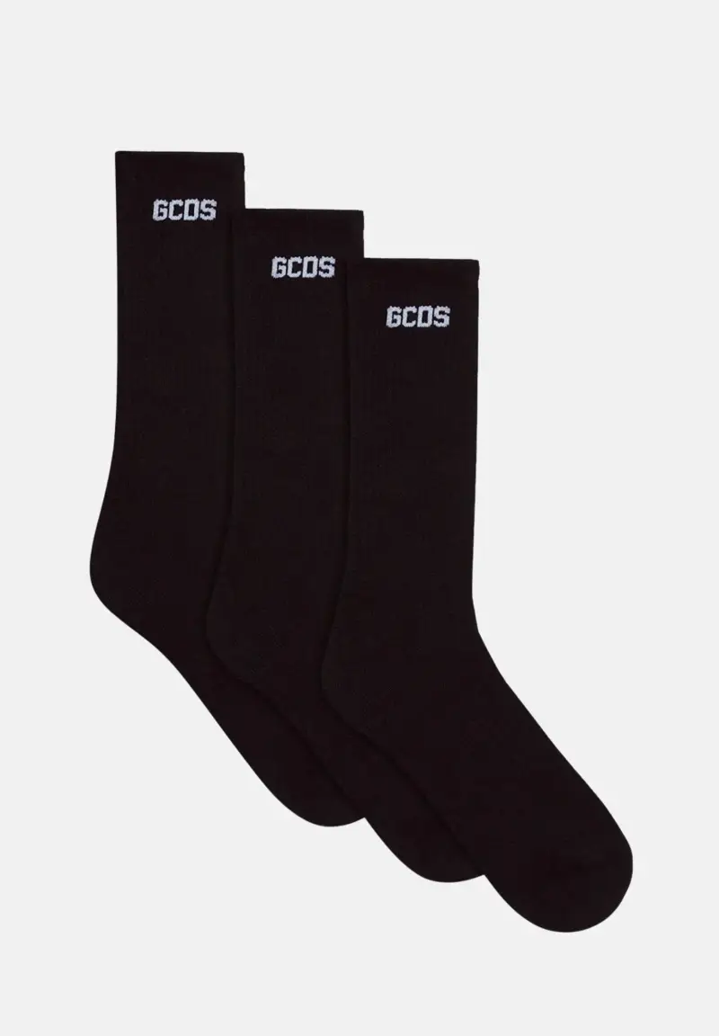 Calzini (3paia) neri per uomo e donna con logo